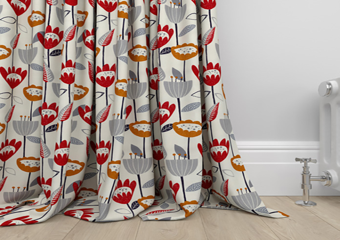 Flower Power, Scarlet - Made to Measure Curtains - Image 6